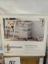 Brightroom Steel File Utility Cart White, Rolling Storage with Casters, Under Desk Organizer, Powder-Coated Steel!! NEW IN BOX!!