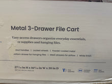 Brightroom Steel File Utility Cart White, Rolling Storage with Casters, Under Desk Organizer, Powder-Coated Steel!! NEW IN BOX!!