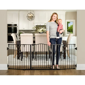 Regalo Deluxe Home Accents 74 inch Widespan Baby Safety Gate, Black, Ages 6 to 24 Months! (NEW IN BOX)
