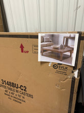 Benjara 48.03 in. Brown Square Wood Coffee Table with Caster Wheels! (NEW IN BOX!)