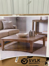 Benjara 48.03 in. Brown Square Wood Coffee Table with Caster Wheels! (NEW IN BOX!)