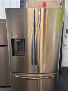 Samsung 27-cu ft French Door Refrigerator with Dual Ice Maker (Fingerprint Resistant Stainless Steel) ENERGY STAR! (New - DENTED - CRACKED DRAWER)