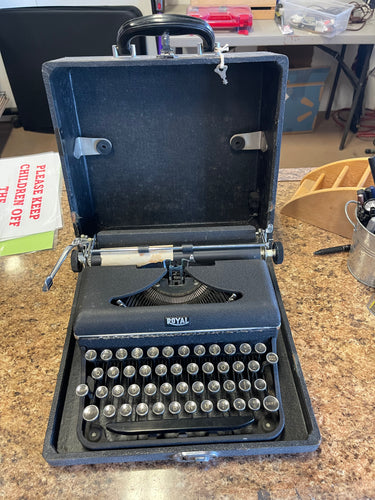 Vintage Royal portable typewriter, likely from the 1930s or 1940s