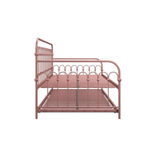 Novogratz Bright Pop Twin Metal Daybed with Twin Trundle Bed, Dusty Rose! (NEW IN BOX - MISSING ONE METAL SLAT!)