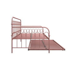 Novogratz Bright Pop Twin Metal Daybed with Twin Trundle Bed, Dusty Rose! (NEW IN BOX - MISSING ONE METAL SLAT!)