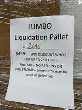 Jumbo Liquidation Pallet number 2695

Over 7 ft tall!

General merchandise

Discounts cannot be combined.