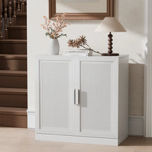 Rattan Storage Cabinet with Adjustable Shelves, White! (NEW IN BOX)