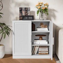 Rattan Storage Cabinet with Adjustable Shelves, White! (NEW IN BOX)