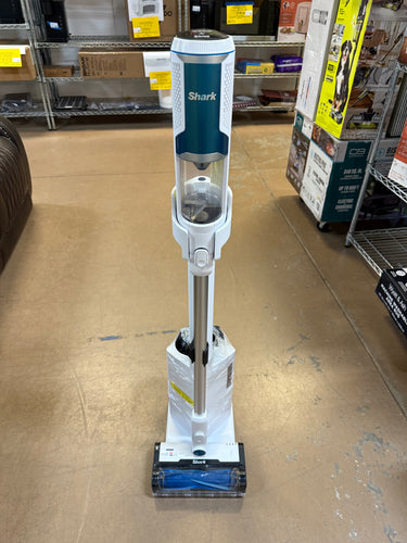 Shark Clean and Empty Bagless Cordless HEPA Filtration Stick Vacuum and Auto-Empty System Multi-Surfaces in White/Peacock! (USED - CLEAN - WORKS GREAT!)