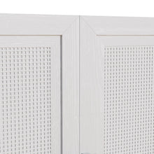 Rattan Storage Cabinet with Adjustable Shelves, White! (NEW IN BOX)