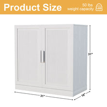 Rattan Storage Cabinet with Adjustable Shelves, White! (NEW IN BOX)