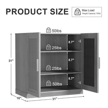 Rattan Storage Cabinet with Adjustable Shelves, White! (NEW IN BOX)