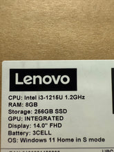 Lenovo Ideapad 14" Core i3-1215U 8GB RAM 256GB SSD!! NEW IN BOX!!