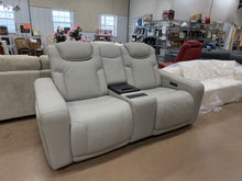 Alton Leather Power Reclining Sofa with Power Headrests and BUILT IN FRIDGE!! (BRAND NEW)