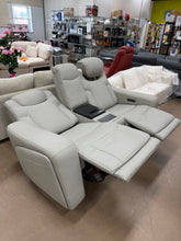 Alton Leather Power Reclining Sofa with Power Headrests and BUILT IN FRIDGE!! (BRAND NEW)
