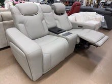 Alton Leather Power Reclining Sofa with Power Headrests and BUILT IN FRIDGE!! (BRAND NEW)