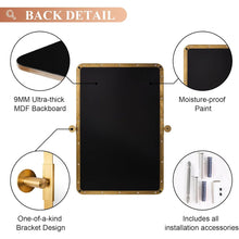Modern Tilting Bathroom Vanity Wall Mirror | Stainless Steel Pivot Frame, 36” x 28”!