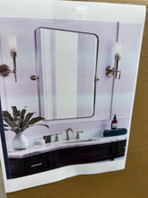 Modern Tilting Bathroom Vanity Wall Mirror | Stainless Steel Pivot Frame, 36” x 28”!