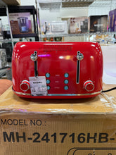 Toaster 4 Slice, Retro Stainless, Dual Independent Control Panel Toaster! (Red) - New!