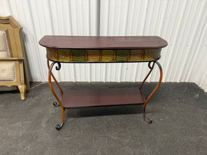 Traditional Metal Console Table - Dark Brown - Olivia & May: Entryway Table with Storage Shelf, Iron Frame!! NEW AND ASSEMBLED(MINOR SHIPPING BLEMISH)!!
