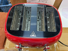 Toaster 4 Slice, Retro Stainless, Dual Independent Control Panel Toaster! (Red) - New!