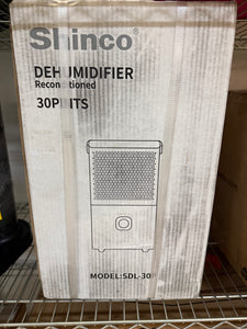 Edendirect 30 pt. 1,500 sq.ft. Portable Dehumidifier in White with Auto Defrost, Dual Filters, Variable Speeds, Continuous Run! (NEW IN BOX - Refurbished!)