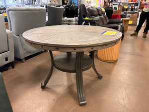 Powell Company
Terran Brown 45" Round Dining Table with Shelf and Oak Woodgrain Veneer**New and assembled, chipped from shipping**