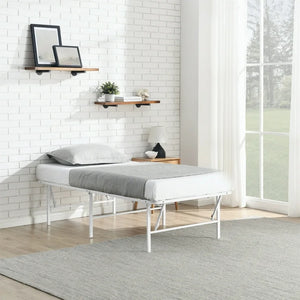 Mainstays 18" High Profile Foldable Steel Twin Platform Bed Frame, White! (NEW IN BOX)