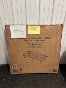 Mainstays 18" High Profile Foldable Steel Twin Platform Bed Frame, White! (NEW IN BOX)