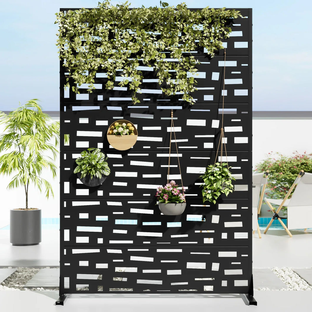 Metal Outdoor Privacy Screen, 72”H x 47”W x 16”D! (NEW IN BOX - SINGLE PANEL)