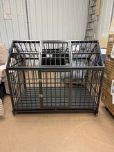 52" Heavy Duty Dog Crate Large Dog Cage Strong Metal Dog Kennels And Crates For Large Dogs With 4 Lockable Wheels! (NEW & ASSEMBLED)