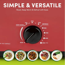 Aroma 18Qt Electric Roaster Oven with High Dome Lid, 8X Bonded Granite Enamel, Red