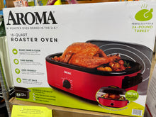 Aroma 18Qt Electric Roaster Oven with High Dome Lid, 8X Bonded Granite Enamel, Red