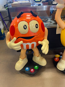 M&M Orange Candy Character 38’’ Store Display On Wheels