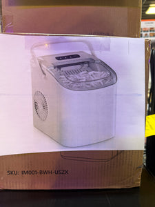 Simzlife 9.37 in. 26 lb. /24H Bullet Ice Countertop Portable Ice Maker in White, 6Mins/9Pcs, Auto-cleaning, with Basket and Scoop! (NEW IN BOX)
