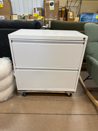 Hirsh 30 inch Wide 2 Drawer Lateral 101 File Cabinet for Home or Office, White! (NEW - MINOR DENTS) - (KEYS INCLUDED)