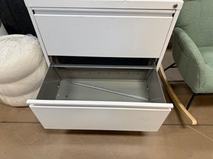 Hirsh 30 inch Wide 2 Drawer Lateral 101 File Cabinet for Home or Office, White! (NEW - MINOR DENTS) - (KEYS INCLUDED)