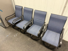Set of 4 Brand New Outdoor Swivel Rocker Patio Chairs - Blue/Black! (NEW - MINOR SCRATCHES)