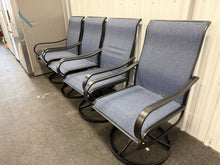 Set of 4 Brand New Outdoor Swivel Rocker Patio Chairs - Blue/Black! (NEW - MINOR SCRATCHES)