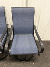 Set of 4 Brand New Outdoor Swivel Rocker Patio Chairs - Blue/Black! (NEW - MINOR SCRATCHES)