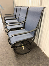 Set of 4 Brand New Outdoor Swivel Rocker Patio Chairs - Blue/Black! (NEW - MINOR SCRATCHES)