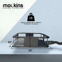 Mockins Hitch Mount Cargo Carrier 60" x 20" x 6" | 500 lbs. Luggage Capacity | Folding Shank to Preserve Storage Space! (NEW IN BOX)