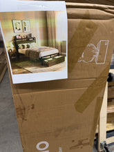 Twin Bed Frame With Drawer, Storage Headboard With Outlets, No Box Spring Needed, Easy Assembly! (NEW IN BOX) (WE DO NOT SHIP)