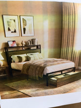 Twin Bed Frame With Drawer, Storage Headboard With Outlets, No Box Spring Needed, Easy Assembly! (NEW IN BOX) (WE DO NOT SHIP)