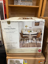 Threshold 2pk Copley Dining Chairs Caramel Faux Leather: Mid-Century Modern Plywood Frame Spot!! NEW IN BOX!!