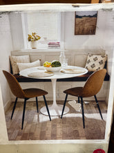 Threshold 2pk Copley Dining Chairs Caramel Faux Leather: Mid-Century Modern Plywood Frame Spot!! NEW IN BOX!!