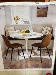 Threshold 2pk Copley Dining Chairs Caramel Faux Leather: Mid-Century Modern Plywood Frame Spot!! NEW IN BOX!!
