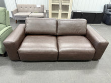 Benthe 95'' Modern Square Arm Leather Fatty Sofa Brown Down! (BRAND NEW)