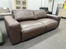 Benthe 95'' Modern Square Arm Leather Fatty Sofa Brown Down! (BRAND NEW)