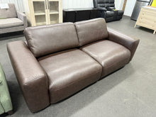 Benthe 95'' Modern Square Arm Leather Fatty Sofa Brown Down! (BRAND NEW)